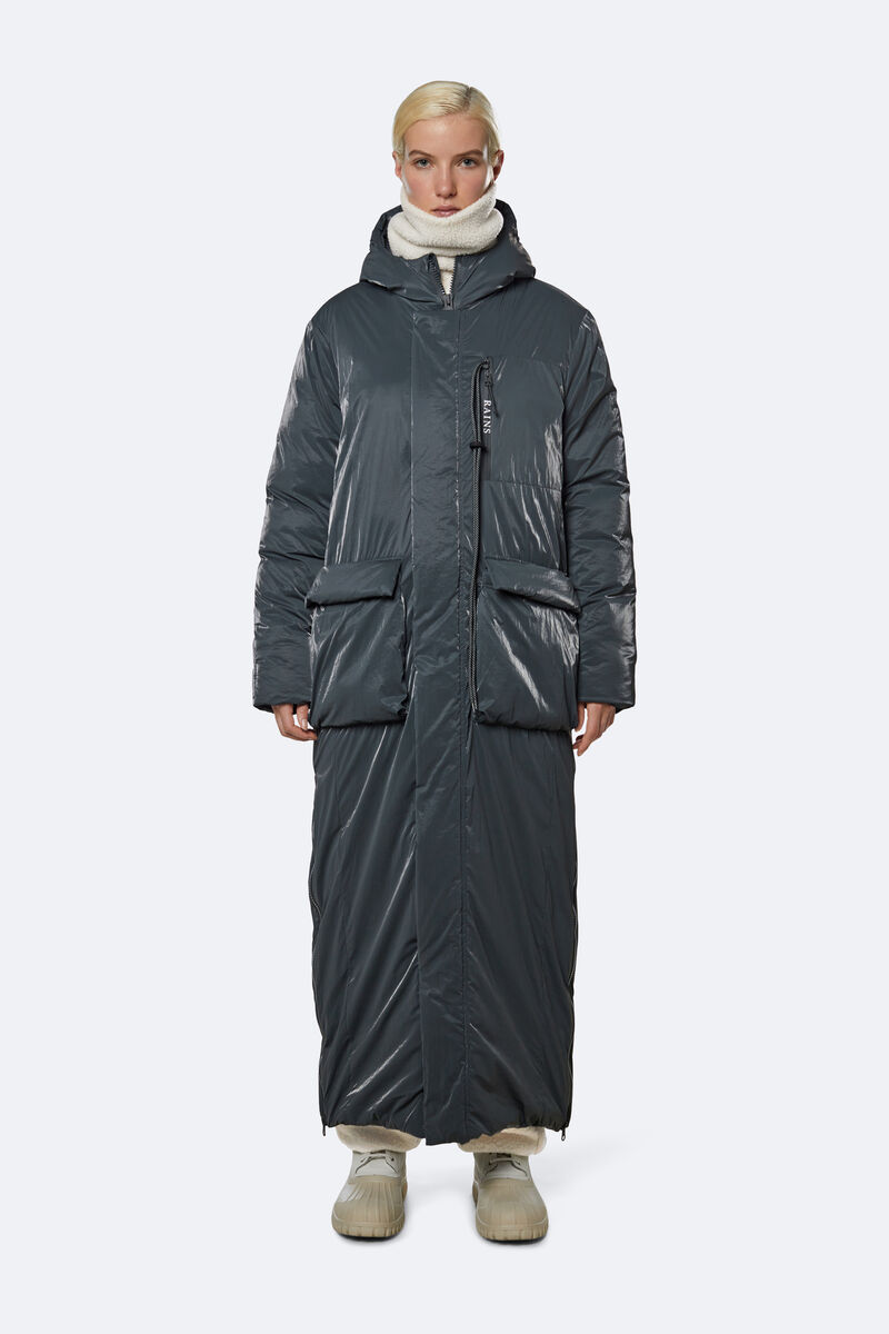 "Show Longer" avalanche parka, Rains, €400 (mid-length); €430 (full-length) "Show Longer" avalanche parka, Rains, €400 (mid-length); €430 (full-length)