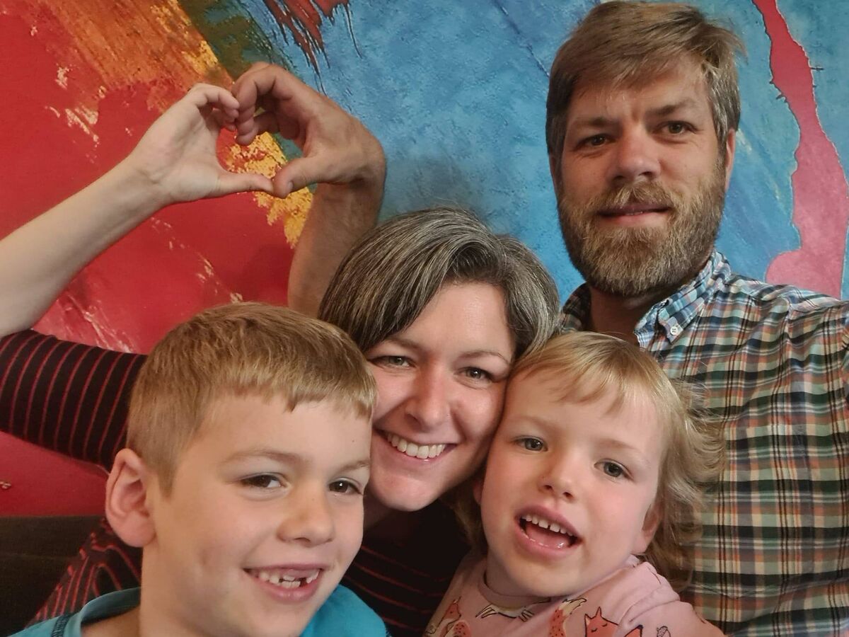 Eileen, with her husband Magnus and her two children David and Sophia in Stockholm, where the cost of their after-school service for a month costs €150 in total.