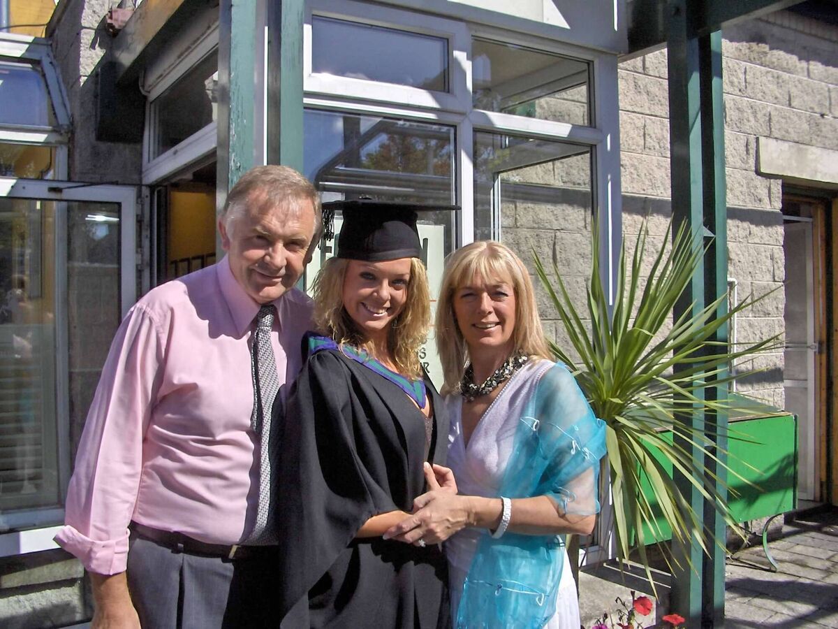 Fiona McEntee at her 2005 UCD graduation with her parents. "I would have thought my parents' age group were conservative before I left but our idea of conservative is a moderate democrat in the US."