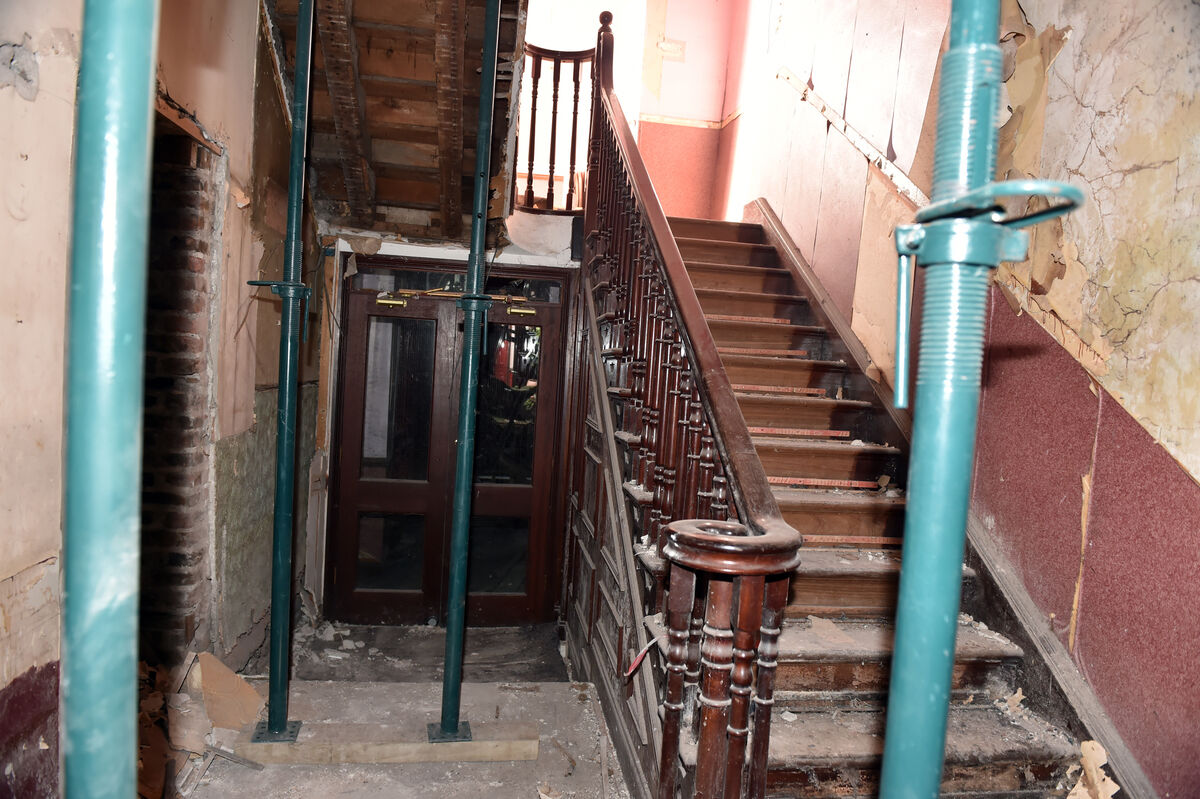 The downstairs interior. 