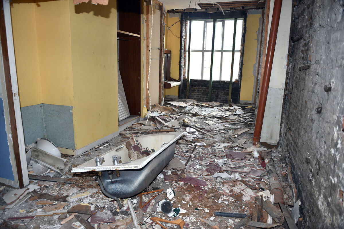 A first-floor bedroom in Moore's hotel. 