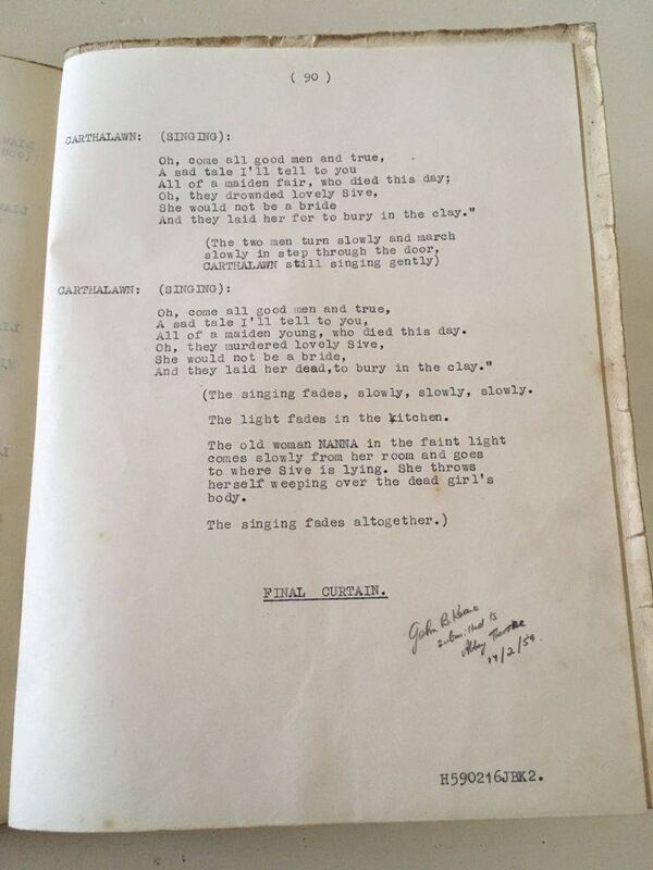 The original copy of 'Sive' The original copy of 'Sive'