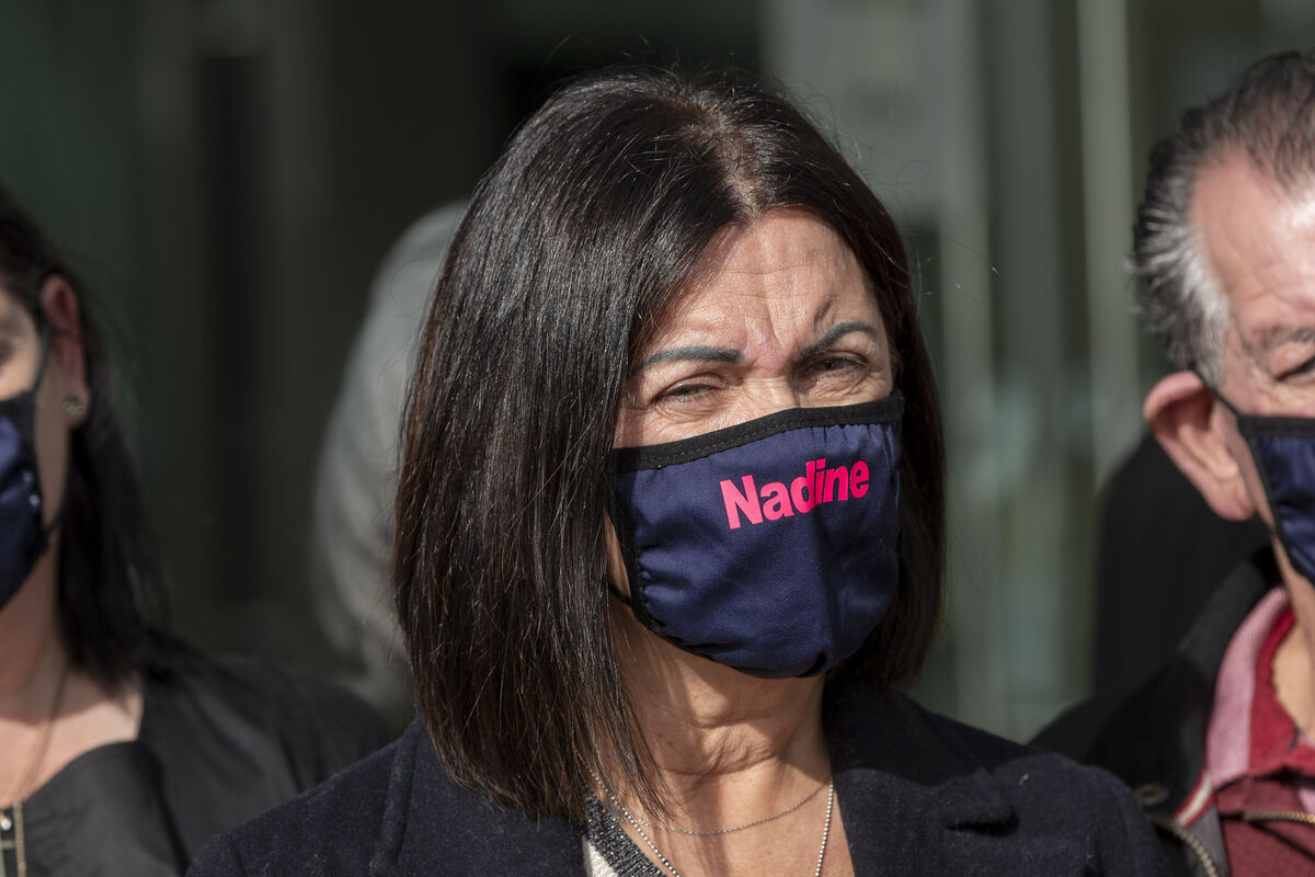  Nadine's mother, Claire Lott, outside the Central Criminal Court today. "Nadine will never be forgotten and her memory will be kept alive forever through her adoring family and friends." Photo: Collins Courts