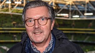 <p>RTÉ commentator George Hamilton at the Aviva Stadium. Photo by Eóin Noonan/Sportsfile</p>