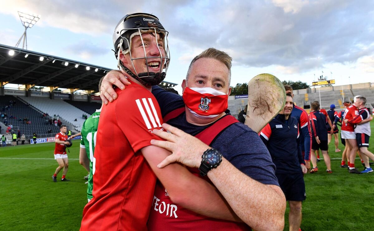 Cork U20 manager Pat Ryan celebrates with Eoin Downey after the Munster final win over Limerick. Picture: Piaras Ó Mídheach/Sportsfile Cork U20 manager Pat Ryan celebrates with Eoin Downey after the Munster final win over Limerick. Picture: Piaras Ó Mídheach/Sportsfile