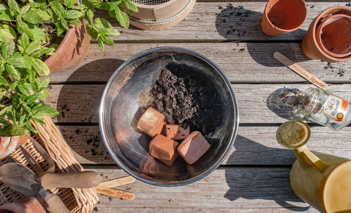 Seed bomb ingredients in a mixing bowl. Picture: Rowse/PA