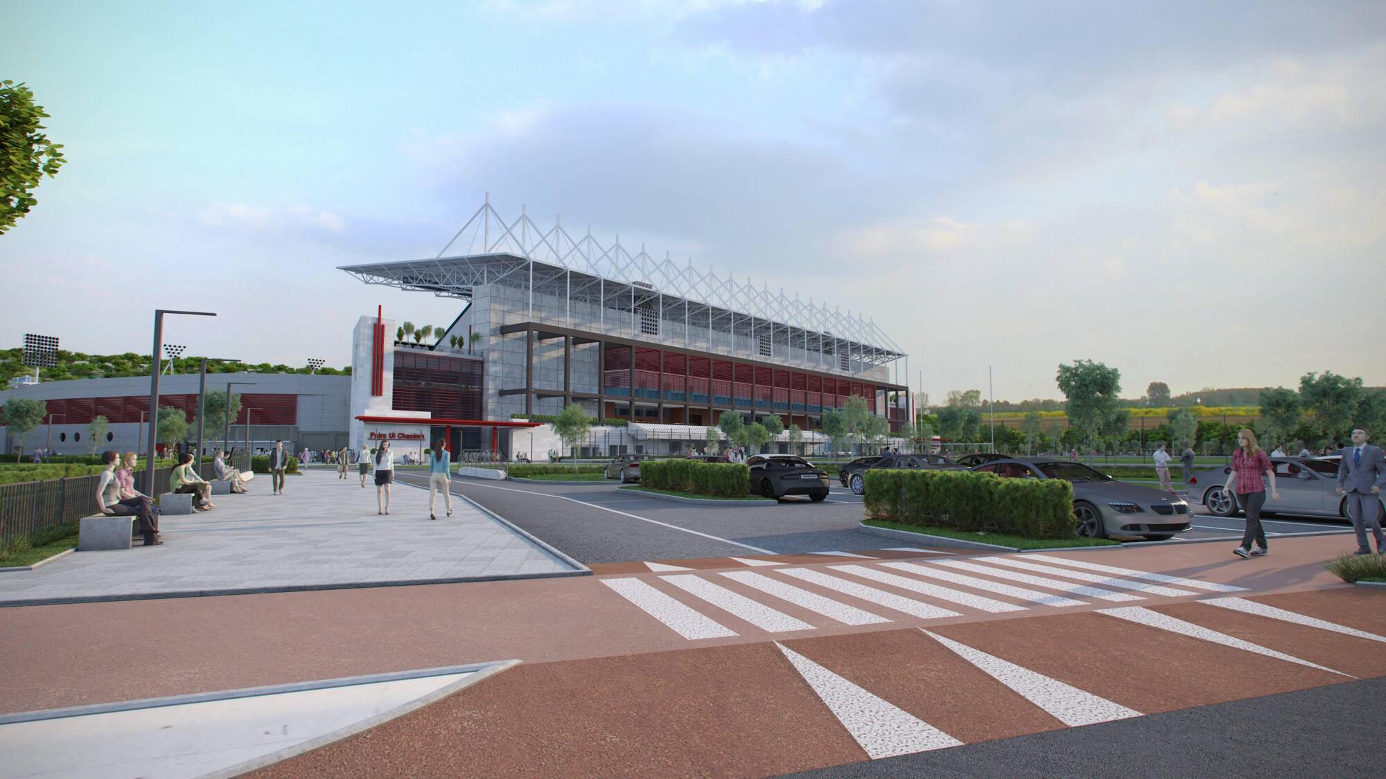 Artist's rendering of the planned improvements to the public realm at Páirc Uí Chaoimh.