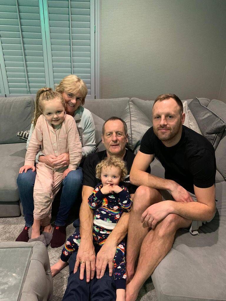 John and Stella, with David and their grandchildren Alanna and Brody, on a family visit to Hull.