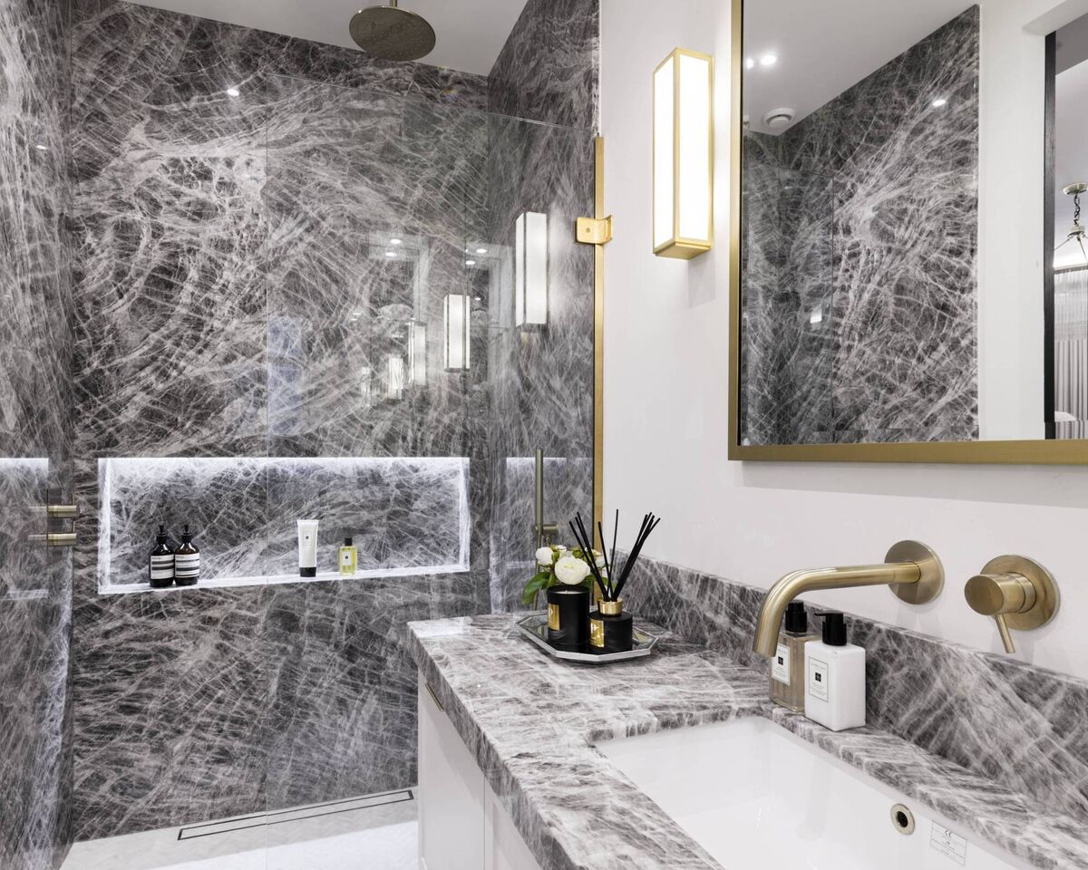 The ensuite created by Ventura Design in Pippa O'Connor's house. Picture: Piotr Zawistowski