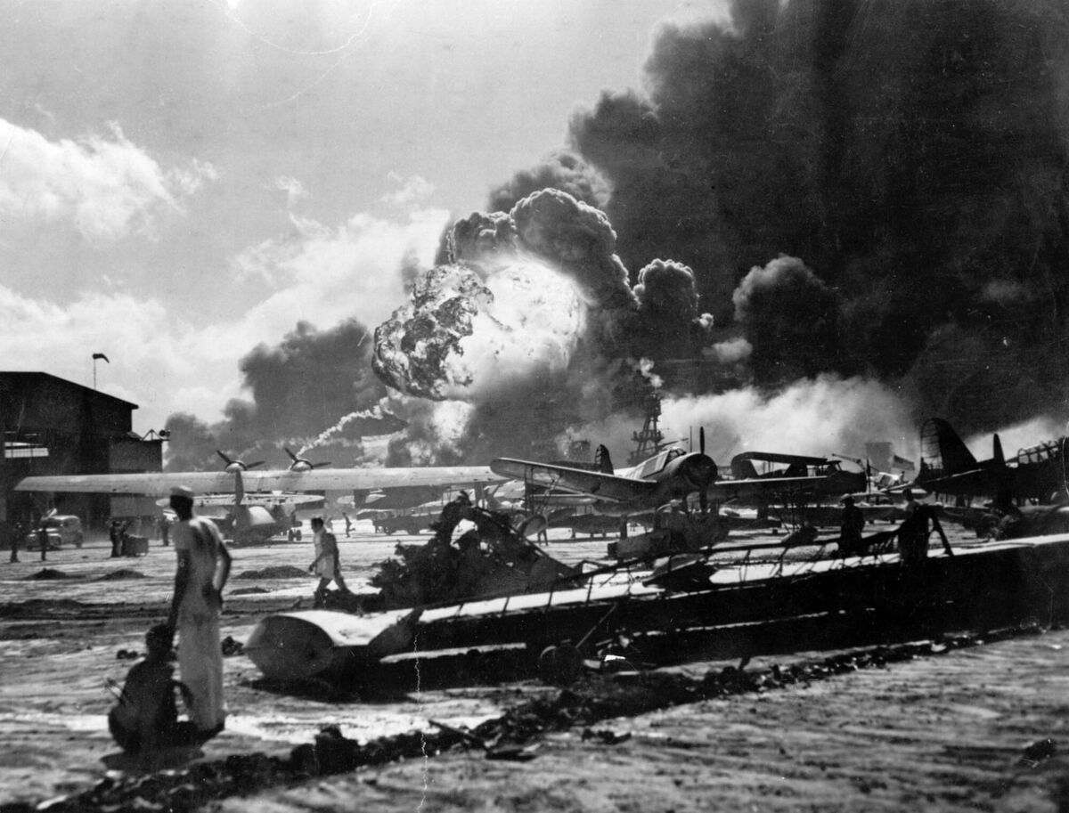 The crippling trade embargo imposed in 1941 by the US — to assert its hegemony in the Pacific region and keep Japan out of China — which would cut three quarters of Japan’s oil imports, was an existential threat to the country and it precipitated the attack on Pearl Harbor in December. Picture: Fox Photos/Getty Images The crippling trade embargo imposed in 1941 by the US — to assert its hegemony in the Pacific region and keep Japan out of China — which would cut three quarters of Japan’s oil imports, was an existential threat to the country and it precipitated the attack on Pearl Harbor in December. Picture: Fox Photos/Getty Images