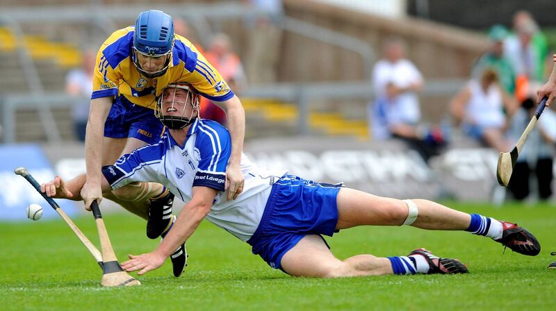 Frank Lohan of Clare holding back Garry Hurney of Waterford during a Munster SHC clash. Picture: Dan Linehan