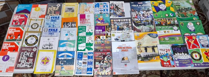 A selection of Féile match programmes from the collection of Jim Whelan. He is seeking programmes from 1977,2001,2003,2011 and 2012 to complete the set. He can be contacted on jwhelan500@gmail.com 