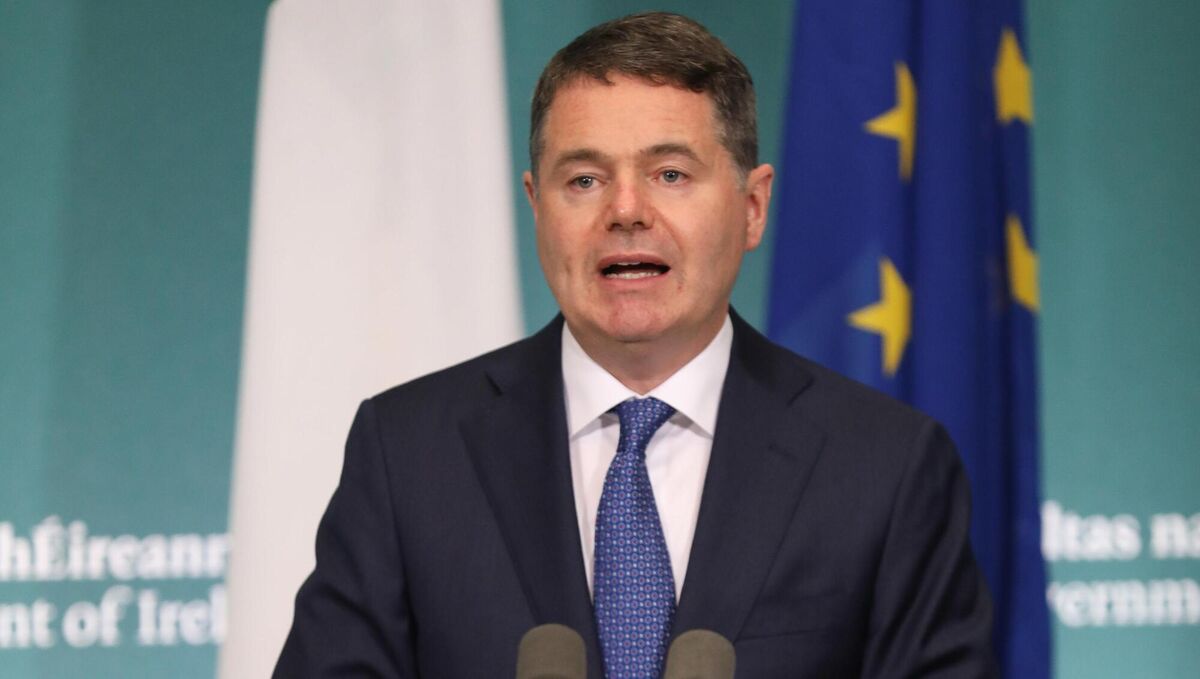 Finance minister Paschal Donohoe speaking to reporters, at Government Buildings. Picture: Julien Behal/PA Wire