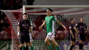 <p>Barry Coffey of Cork City celebrates after scoring his side's second goal. Picture: Michael P Ryan/Sportsfile</p>