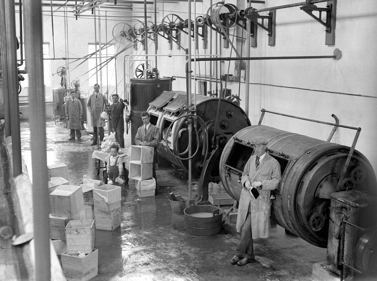 Workers inside Bandon Creamery in 1931. Workers inside Bandon Creamery in 1931.