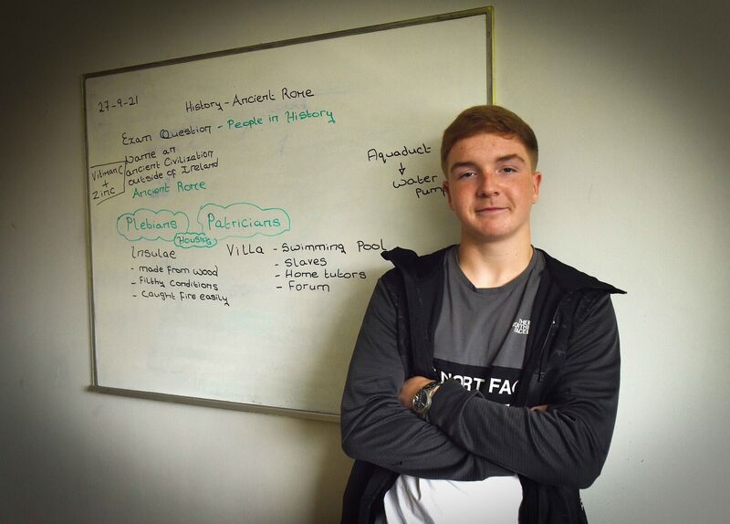 fifteen-year-old Anthony Delappe from Clondalkin in the Peter McVerry Trust Learning Centre: “It’s not like normal school; You can come in and get your work done." Picture: Moya Nolan