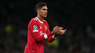 <p>Manchester United defender Raphael Varane has been ruled out for a few weeks with a groin injury (Martin Rickett/PA)</p>