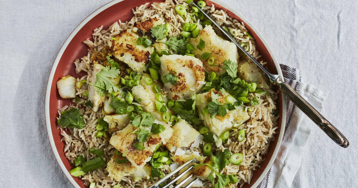 Hake Fish With Rice Hake with ginger and rice