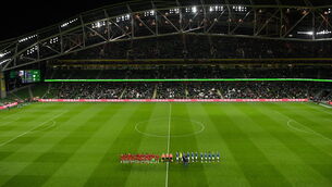 <p>NICE CONSOLATION: While hopes of part-hosting the 2030 World Cup are fading, the Aviva Stadium could be one of the finals venues for Euro 2028. 	<span class="contextmenu emphasis CaptionCredit">Picture: Seb Daly/Sportsfile</span>
            </p>