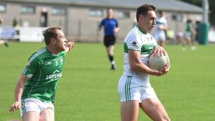 <p>Ian Walsh (right) scored 1-5 for Kanturk. File photo: Larry Cummins</p>