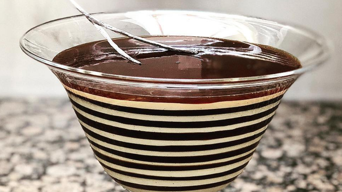 Panna cotta with espresso jelly