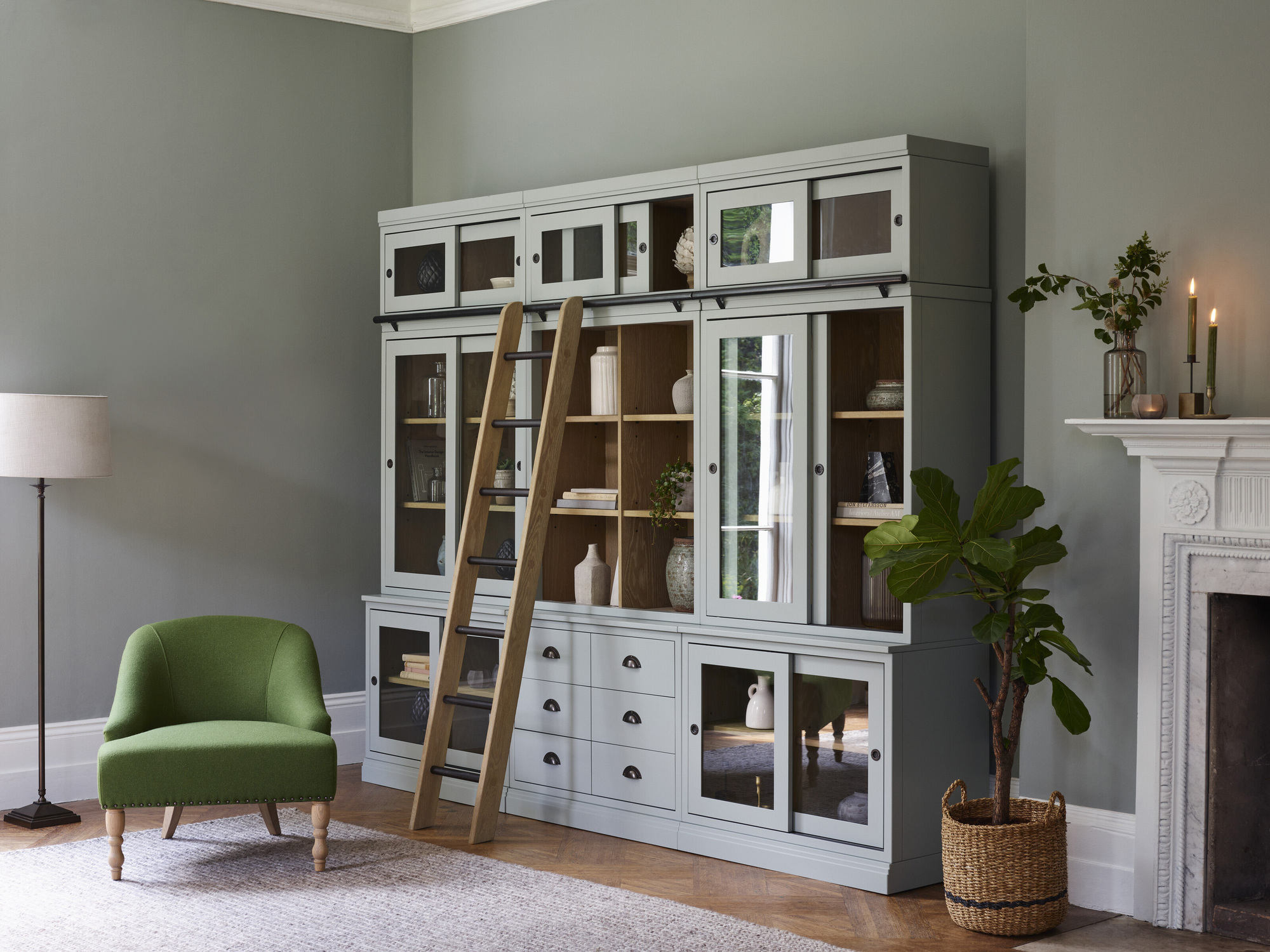 Penny Byrne, a design specialist with Neptune advises, 'Open the door occasionally to spend time with your collection. Rearrange it regularly.' Neptune Chawton, €6220, neptune.com for stockists