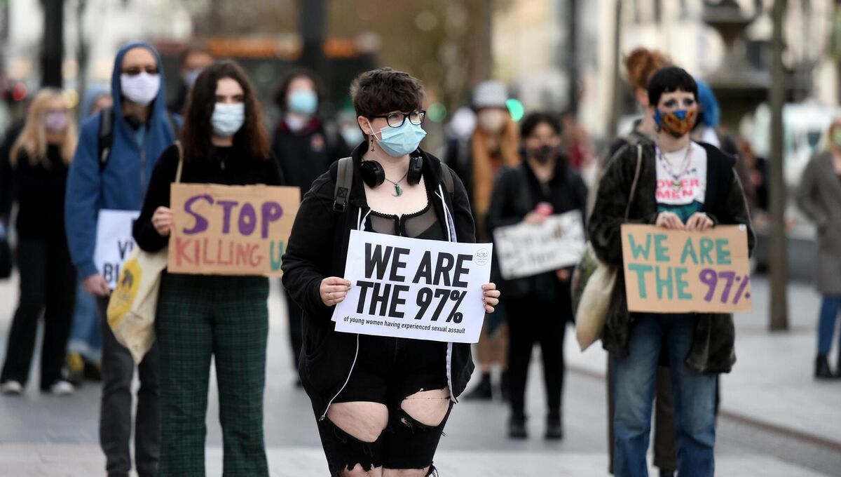Protests took place in cities including Cork following the murder of Sarah Everard in London. Picture: Larry Cummins Protests took place in cities including Cork following the murder of Sarah Everard in London. Picture: Larry Cummins