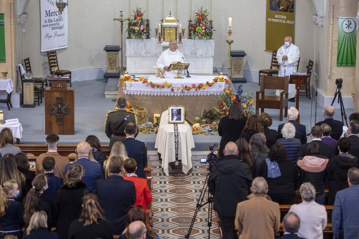 The funeral of Brendan Kennelly in the Church of St Michael the Archangel, Ballylongford, on Wednesday. Picture: Domnick Walsh 