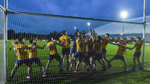 <p>Knockmore players block a late free from Diarmuid O'Connor of Ballintubber during the Mayo SFC quarter-final against Ballintubber at Connacht GAA Centre in Bekan, Mayo. Photo by Matt Browne/Sportsfile</p>
