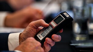 <p>A general view of a voting 'zapper' during the GAA Special Congress at Croke Park in Dublin. Picture: Piaras Ó Mídheach/Sportsfile</p>
