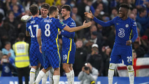 <p>Chelsea celebrate another shoot-out success (Nick Potts/PA)</p>