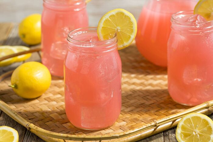Vampire lemonade with vampire teeth ice cubes