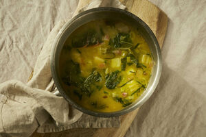 Leek and chard soup with tarragon