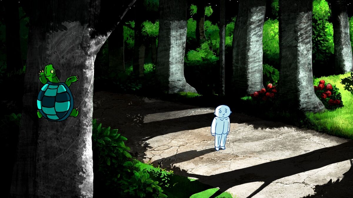 Illustration from children's classic Moon Man, by Tomi Ungerer