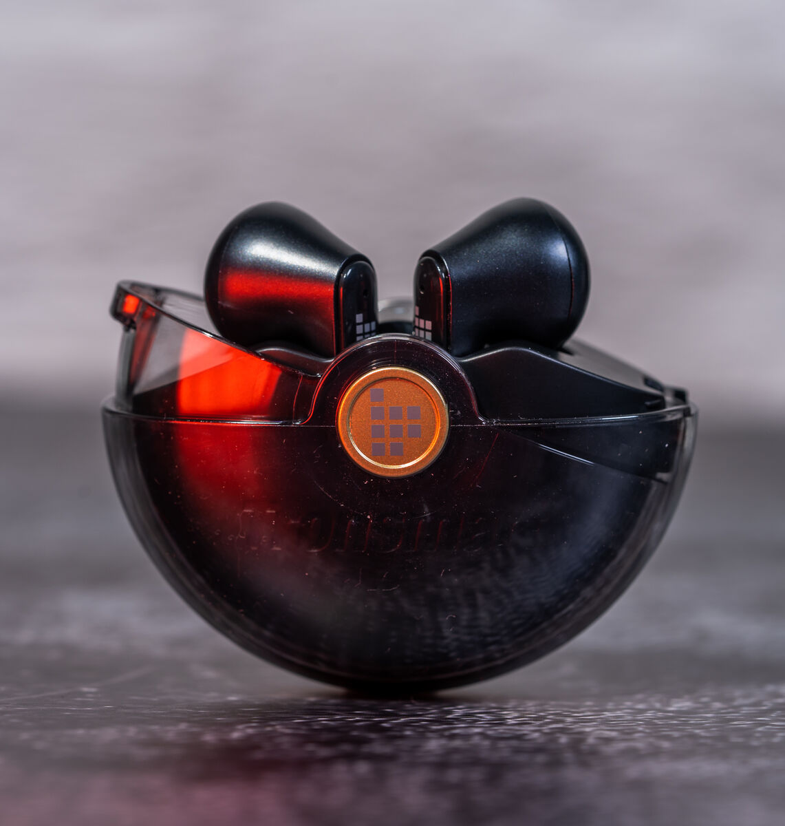 Tronsmart Battle Gaming earphones feature a touch-sensitive pad on the outside of each bud with the Transmart logo printed on it. Pic: Noel Campion.