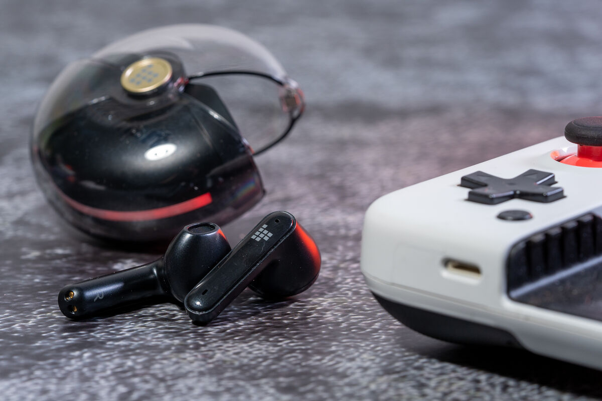 Tronsmart Gaming earphones are good for up to 20 hours of playtime including the case. Pic: Noel Campion.