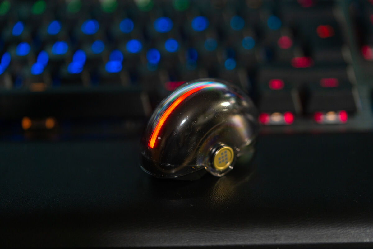 Tronsmart Gaming earphones. The transparent charging lights up when you open the case pulsing from red.... Pic: Noel Campion.