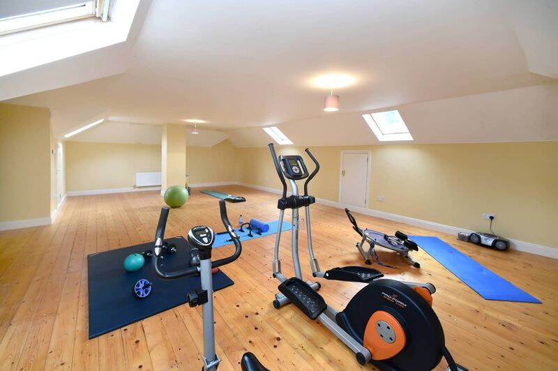 There's an 850 sq ft attic level gym, the size of a good two-bed apartment 