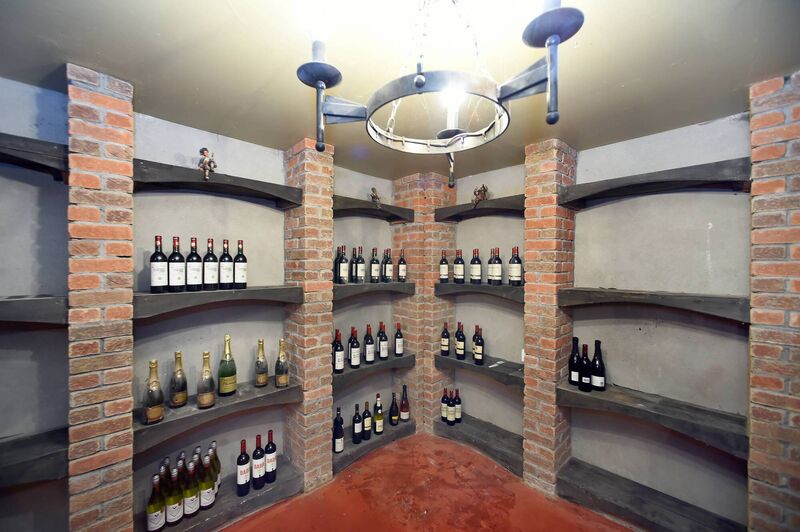Basement wine cellar can hold 4,400 bottles