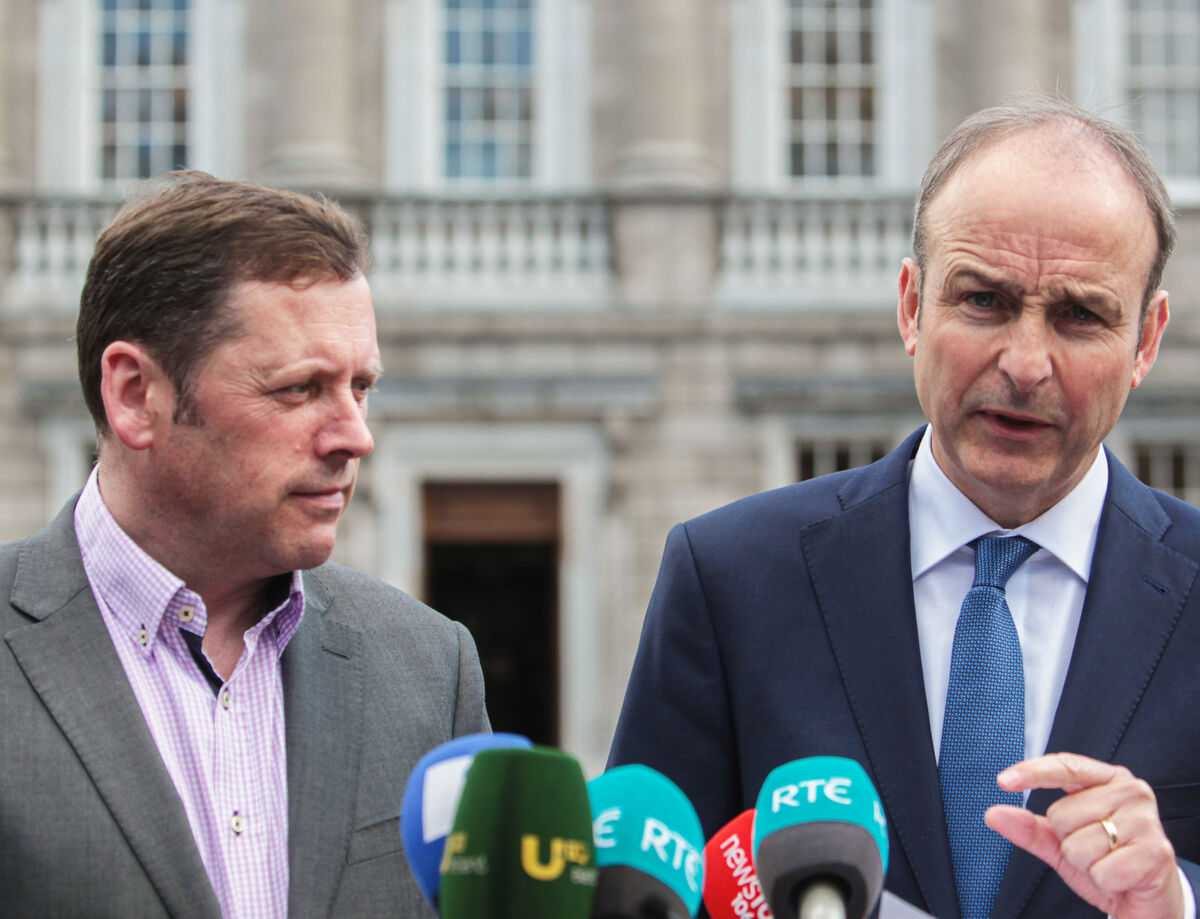 Barry Cowen with Micheal Martin in 2016. The Offaly TD has been a critic of the Taoiseach since he was sacked as Minister for Agriculture in July 2020. Picture: RollingNews.ie/Leah Farrell