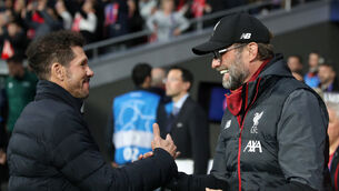 <p>Atletico Madrid manager Diego Simeone is not interested in “false” post-match handshakes with opposing managers. Picture: Nick Potts</p>