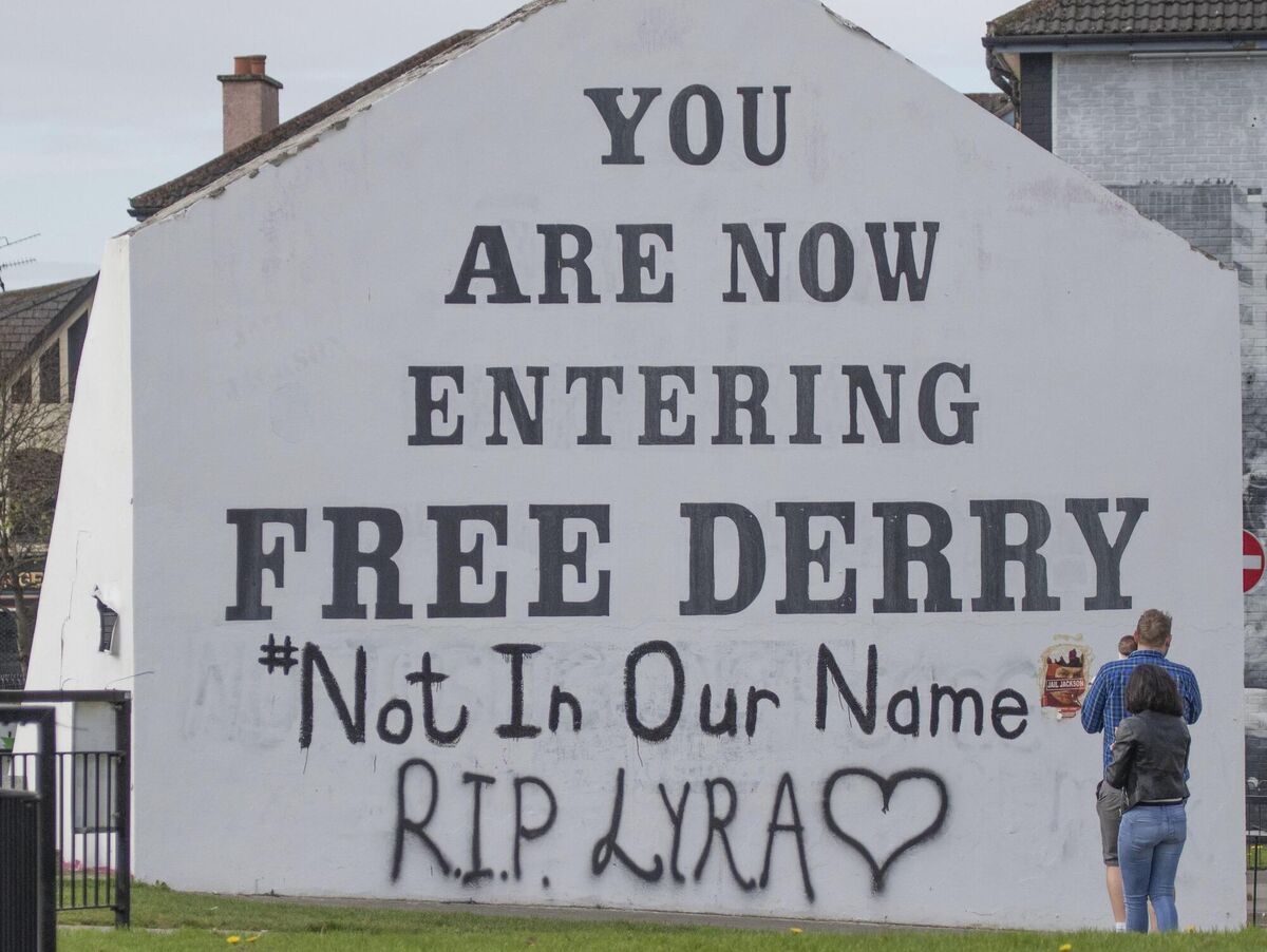 A message of condolence in Derry for 29-year-old journalist Lyra McKee, after she was killed in 2019. Picture: Joe Boland/PA Wire A message of condolence in Derry for 29-year-old journalist Lyra McKee, after she was killed in 2019. Picture: Joe Boland/PA Wire