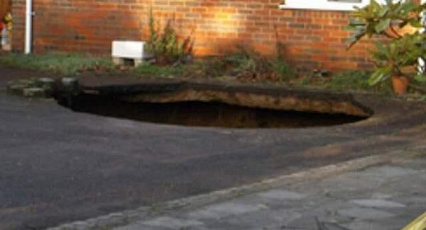 Sinkhole swallows family car in the UK