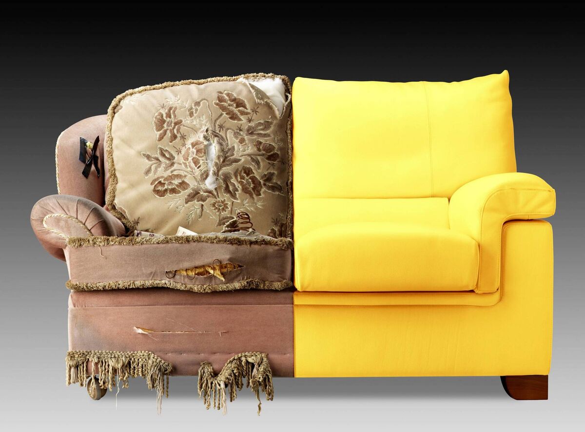 A tired old sofa transformed. Picture: Alamy/PA