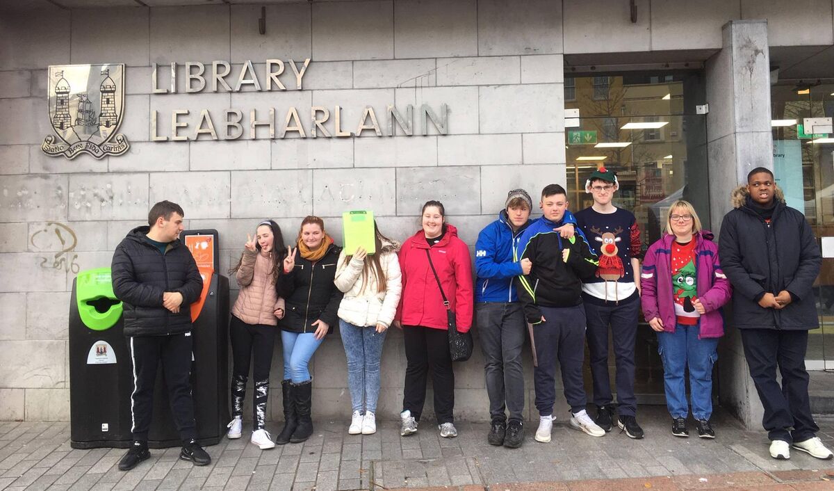 A few of the Scoil Bernadette students on a trip to town — to the City Library A few of the Scoil Bernadette students on a trip to town — to the City Library