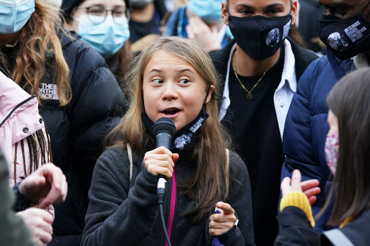 Greta Thunberg alongside fellow climate activists during a demonstration at Festival Park, Glasgow at the Cop26 summit. Picture: Andrew Milligan/PA Wire Greta Thunberg alongside fellow climate activists during a demonstration at Festival Park, Glasgow at the Cop26 summit. Picture: Andrew Milligan/PA Wire
