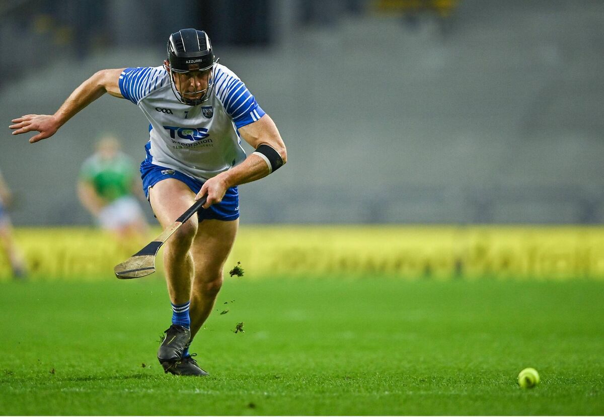 
                        Waterford’s Kevin Moran chases towards the sliotar in the 2020 All-Ireland hurling final at Croke Park. With 60 championship appearances, only Michael ‘Brick’ Walsh and Tony Browne played more championship matches for the county than Moran. Picture: Piaras Ó Mídheach/Sportsfile
                    