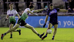 <p>St Judes’ Colm Murphy takes a shot. Picture: INPHO/Lorraine O’Sullivan</p>