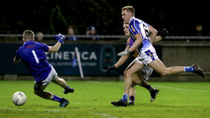 <p>Kilmacud Crokes' Shane Cunningham scores a goal. Picture: INPHO/Lorraine O’Sullivan</p>