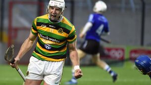 <p>Glen Rovers' Patrick Horgan shows his delight after scoring the last point against Sarsfields during the Co-Op Superstores Cork Premier SHC semi final at Pairc Ui Chaoimh . Picture: Eddie O'Hare</p>